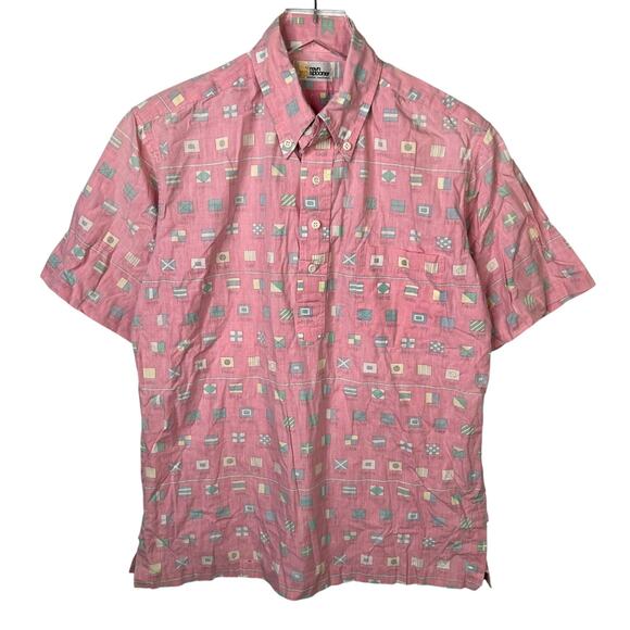reyn spooner Other - Reyn Spooner Vintage 60s Hawaiian Reverse Pattern Flags Pullover Shirt Large